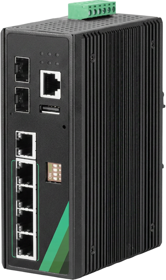 Switch bt PoE Gerenciado 7 portas (90W/porta) — DM-MIBTS-5RJ45-2SFP-24-X