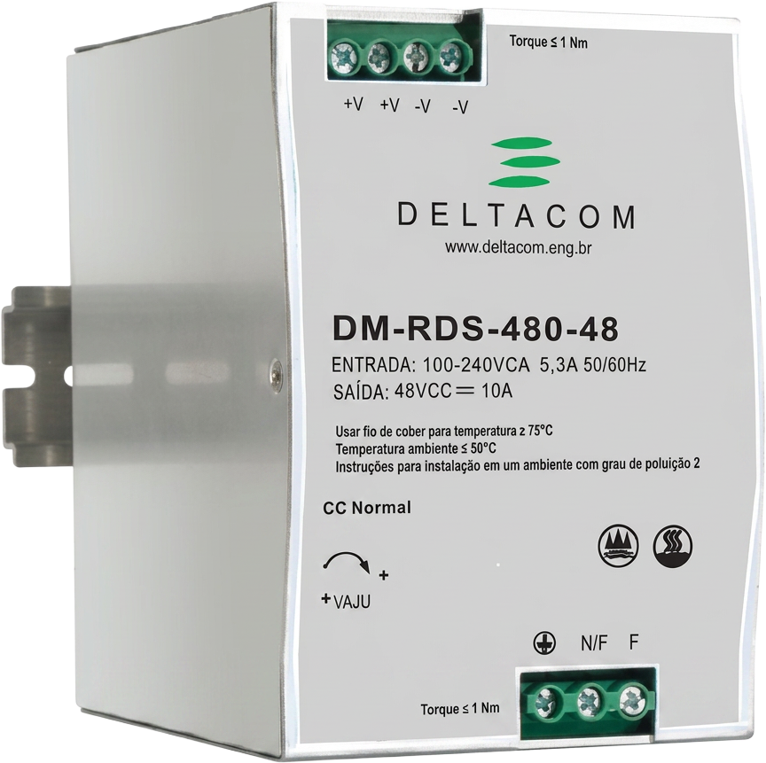 Fonte DIN-Rail 480W 48V — DM-RDS-480-48